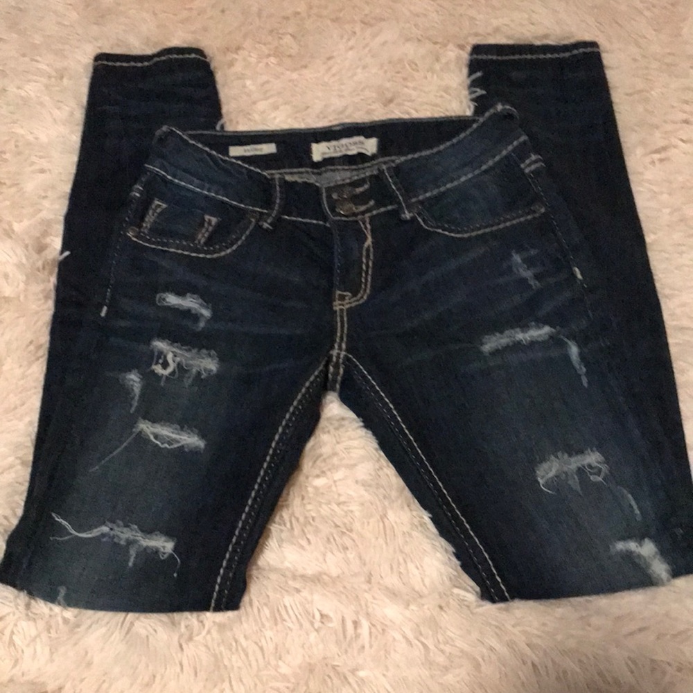 Vigoss Dark Wash Distressed Jeans